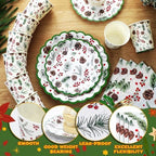 Domensi 250 Pcs Holly Leaf Christmas Party Supplies Set for 50 - Image 3