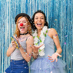 20 Pack Foil Curtain Backdrop Blue Metallic Tinsel Foil Fringe Curtains Photo Booth Props for Birthday Wedding Engagement Baby Shower Bachelorette Christmas Holiday Celebration Party Decorations - Image 4