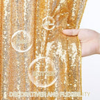Gold Curtains Backrop for Wedding Parties: 3ftx8ft Gold Sequin Backdrop - Image 2