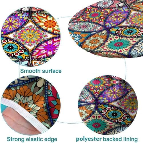 Colorful Mandala - Style Pattern Print Oval Tablecloths Leakproof & Sturdy Washable for Mother's Day Father's Day Valentine's Day Fits for 52" x 70" Oval Table - Image 5