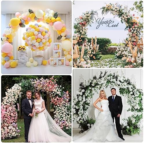 Fomcet Round Backdrop Stand White 7.2ft Circle Arch Metal Wedding Arch - Image 6
