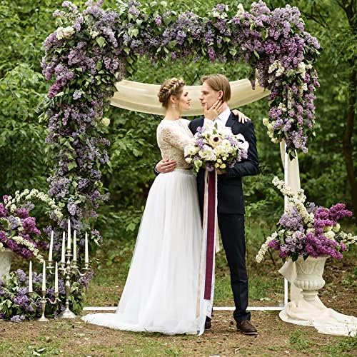 Wokceer Square Backdrop Stand White Metal Wedding Arch Stand 6.6FT x 5.2FT - Image 3