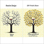 Customized Wedding Tree with Heart Painting DIY Fingerprint Guest Book Alternative with Wooden Hanger Ready to Hang Party Decorations Wedding Gifts-80x120cm - Image 3