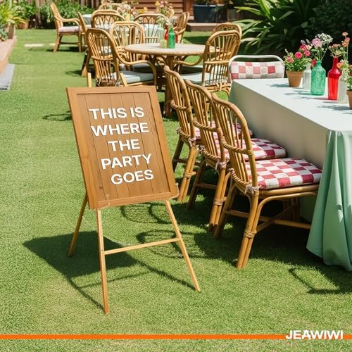 JEAWIWI Floor Easel Stand, Gold, 4-Tier Heavy Duty Metal for Wedding Sign - Image 6