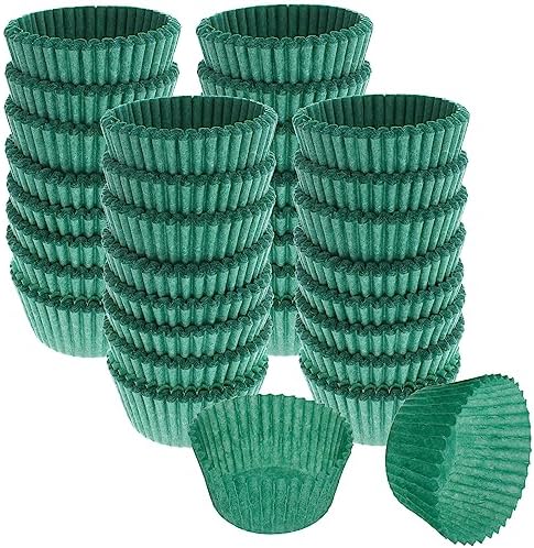 CybrTrayd No.5 Glassine Paper Approximately 5,000 Pieces – 1-1/4” Base, 3/4” Wall Candy Cups, Green by CybrTrayd