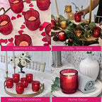 Kate Aspen 24PCS Vintage Ribbed Red Glass Tealight & Votive Candle Holders, Fall Decor, Boho Decor, Shelf Decoration for Wedding, Bachelorette, Bridal Shower & Anniversary - Image 6