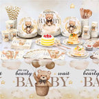 Funnymoom 452 Pcs Brown Bear Baby Shower Party Supplies for 50 Guests - Image 6