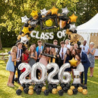 65 PCS Congrats Grad Balloons Kit, Class of 2026 Graduation Party Decorations Black Gold Silver Foil Balloons with Congrats Mylar Balloons Celebration Supplies for High School College Graduation - Image 2