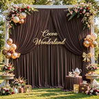 20ft x 10ft Brown Backdrop Curtains, Brown Drapes for Backdrop Fabric by HBBMAGIC