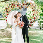 Φ 8ft(2.4M) Heart Shaped White Metal Balloon Arch Stand Frame Display Kit，Love Balloon Arch Frame for Proposal, Wedding, Valentine’s Day, Bridal, Birthday Party Decorations - Image 4