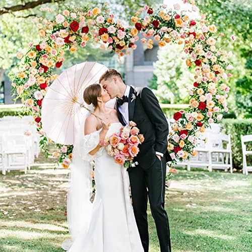 Φ 8ft(2.4M) Heart Shaped White Metal Balloon Arch Stand Frame Display Kit，Love Balloon Arch Frame for Proposal, Wedding, Valentine’s Day, Bridal, Birthday Party Decorations - Image 4