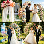 Wedding Arch Backdrop Stand, Gold Metal, Set of 2, 7.2FT and 6FT, for Birthday Party, Baby Shower, Graduation, Photo Booth, Balloon Floral Decoration - Image 6