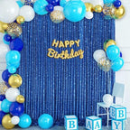 Royal Blue Sequin Backdrop Glitter Curtain for Party: 10ftx10ft - Image 4