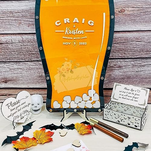 Wedding Guest Book Alternative, Personalized Wood Heart Drop Box Frame - Image 2