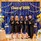 20x10ft Royal Blue Backdrop Curtains with Lights Photo Drapes Wrinkle Free Fabric Backdrop Curtain for Wedding Birthday Party Baby Shower Bridal Shower Home Party Background Decorations - Image 4