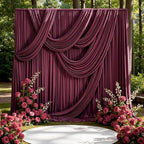 50ft x 15ft Burgundy Backdrop Curtains for Wedding Parties, 10 Panels Extra Long Wrinkle Free Fabric Drapes Photo Backdrop for Baby Shower Birthday Stage Reception Lobby Decoration by CO-AVE