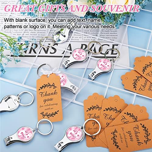 Bokon 150 Pcs Footprint Nail Clipper Opener Baby Shower Gifts, Girl, Pink - Image 3