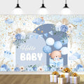 20X10ft Blue Baby Shower Backdrop Cute Blue Boho Floral Baby Shower Backdrop, Boy's or Girl's Baby Shower Party Backdrop Decor Cartoon Baby Shower Birthday Party Background Photo Booth Props by DRGILAU