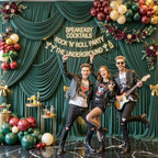 10 Panels Hunter Green Backdrop Curtain for Parties Wrinkle Free Dark Green Photo Curtains Backdrop Drapes Fabric Decoration for Weding Baby Shower Birthday Party Photography 50ft(W) x 10ft(H) - Image 4