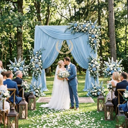 20ft x 10ft Baby Blue Backdrop Curtains for Parties, 4 Panels 5ft x 10ft Wrinkle-Free Sky Blue Drapes for Baby Shower Boy Gender Reveal Birthday Kids Party Wedding Outdoor Graduation - Image 7