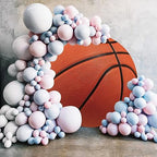 Renaiss 7.5x7.5ft Basketball Round Backdrop Cover Basketball Match Sports Meeting Circle Photography Background Basketball Theme Newborn Baby Shower Birthday Fans Party Decors Arch Photo Booth Props - Image 3