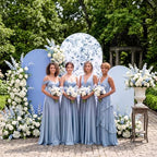 3 Set Arch Backdrop Covers 4ft 5ft 6ft Arch Covers Blue Floral - Image 4