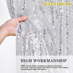 Silver Sequin Backdrop Party Decorations - 3 Packs 2ft x 8ft Silver Curtain - Image 4