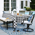 Hiasan Checkered Tablecloth Rectangle 30 x 60 Inch, Black and White - Image 2