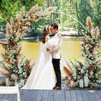 Fomcet Round Backdrop Stand White 7.2ft Circle Arch Metal Wedding Arch - Image 5