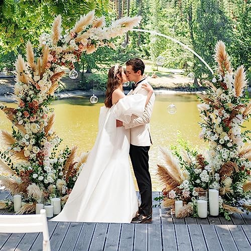 Fomcet Round Backdrop Stand White 7.2ft Circle Arch Metal Wedding Arch - Image 5