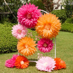 Giant Paper Flower Wall Decor, 9PCS Party Birtyday(Orange&Pink) - Image 2