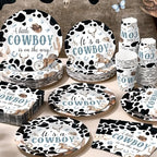 Pickmesh 250 Pcs Cowboy Baby Shower a Little Cowboy Is on the Way Party Decorations Wild Western Theme Disposable Plates Napkins Cups for Baby Shower Party Supplies Serve 50 - Image 4