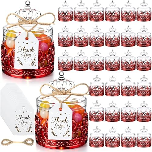 Jingmore 30 Sets Mini Crown Candy Boxes Party Favor,Red by Jingmore
