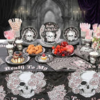 Funnymoom 452 Pcs Death to My 20s Decoration for Her Serves 50, Black Rose Gold Rip 20s Paper Plates Napkins Cups Tablecloth Cutlery Straw for Women Death to My Twenties 30th Birthday Party Supplies - Image 5