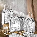 Colarr 50 Pcs House Shaped Gift Bag Real Estate Agent Supplies, White - Image 2