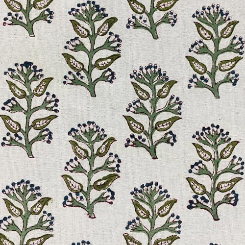 Ridhi Evergreen Grace Hand Block Print Cotton Tablecloth 108x60 Inch - Image 5
