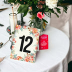 Peach Floral Design Table Number Cards Double Sided Party Table Numbers for Reception Baby Shower Anniversary Birthday Bridal Party 4x6 100 Pcs - Image 2