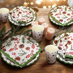 Domensi 250 Pcs Holly Leaf Christmas Party Supplies Set for 50 - Image 6