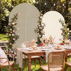 2 Set Wedding Arch Cover Khaki Ripple & Solid Color Stretchy Backdrop Cover - Image 5