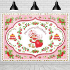 Treasures Gifted Officially Licensed Strawberry Shortcake Backdrop - 4.3ft Tall x 6ft Wide Banner - Strawberry Shortcake Decorations - Birthday Party Supplies - Baby Shower Decorations by TreasuresGifted