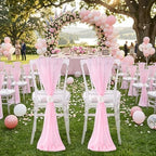 Fanqisi Pink Chair Sashes Wedding Decorations: 32 Pieces 8ft Long Tulle Chair Sashes Cover - Birthday Party Banquet - Image 4