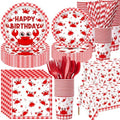 Ceenna 452 Pcs Crab Boil Party Supplies for 50, Crab Birthday Plate Napkin Cup Tablecloth Cutlery Straw Summer Seafood Boil Disposable Tableware for Sea Animals Baby Shower Picnic BBQ Party Decoration by Ceenna