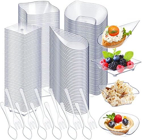 Tessco for you 800 Pcs Mini Appetizer Plates Classic Style Clear by Tessco