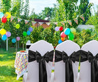 50 Pack Satin Black Chair Ribbons, Black Satin Chair Bows Sashes - Image 4