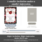 50 Custom Baby Shower Invitations with Envelopes – Personalized Little Lady Red Ladybug 5x7 Invite Set | Fully Customizable, Proof Included, Customizable Kit of Matching Thank You Cards, Stickers & Diaper Raffle Tickets | Made in USA - Image 7