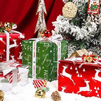 WRAPAHOLIC 30 Inch Christmas Wrapping Paper Roll - Jumbo Roll Red Green Gold and Silver Snowflakes Trees Holiday Collection with Metallic Foil Shine - 4 Rolls - 30 Inch x 120 Inch Per Roll - Image 3
