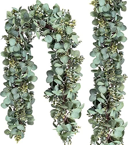 Ouddy Decor 2 Pack Eucalyptus Garland Lush Artificial Greenery Faux Vines by OuddyDecor