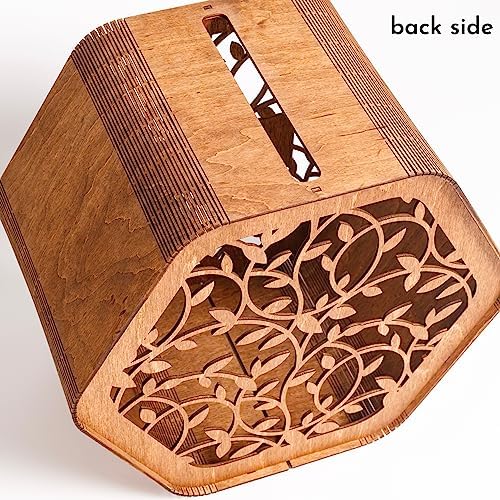 Personalized Wedding Card Box - Rustic Decorations for Reception Ceremony - Wooden Card Box for Wedding Party, Baby Bridal Shower, Birthday - Keepsake Box Gift Box for Cards for Money - Image 5