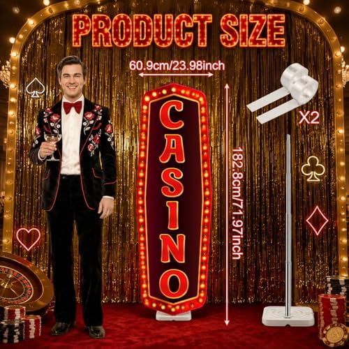 Funrous 6 ft Casino Party Decoration Life Size Cardboard Cutout - Image 2
