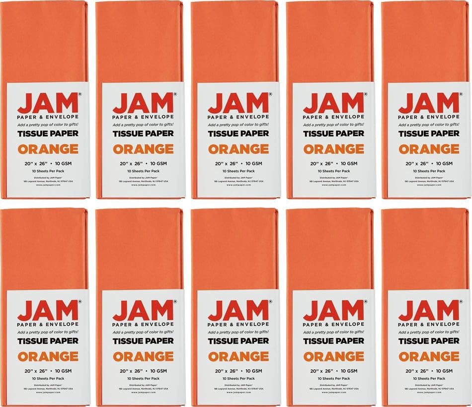 JAM Paper Tissue Paper - Orange - 100 Sheets/Pack - Image 5